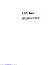 Aaeon SBC-676 Quick Installation Manual