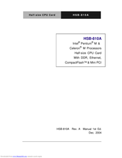 Aaeon HSB-810A Manual