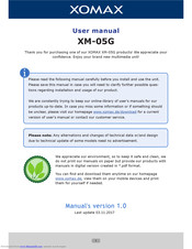 Xomax XM-05G User Manual