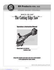 BN Products BNCE-20-24V SN Operation & Instruction Manual