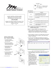 Middle Atlantic Products UPS-IPCARD Quick Installation Manual