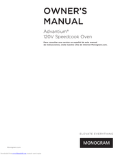 Monogram Advantium ZSC1001JSS Owner's Manual