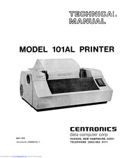 Centronics 101AL Technical Manual And User Manual