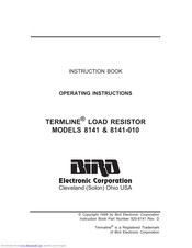BIRD TERMLINE 8141-010 Operating Instructions Manual