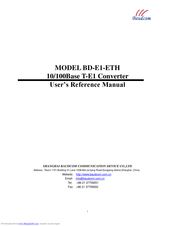 Baudcom BD-E1-ETH User's Reference Manual