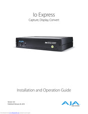 AJA Io Express Installation And Operation Manual