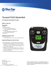 Clear-Com Tempest 2400 MasterBelt Quick Start Manual