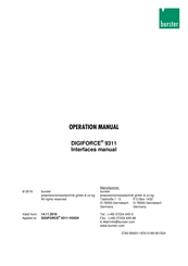 Burster DIGIFORCE 9311 Operation Manual