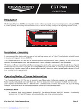Computech Systems EGT Plus 4100 Series Manual