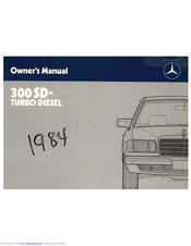Mercedes-Benz 1984 300SD Owner's Manual