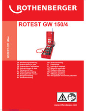 Rothenberger ROTEST GW 150/4 Instructions For Use Manual