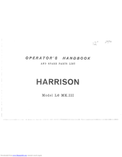 Harrison L6 MK.III Operator's Handbook Manual