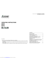 Mitsubishi Electric Mr. Slim MS09TW Operating Instructions Manual