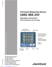 janitza UMG 96S 24V Operating Instructions Manual