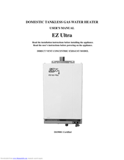 EZ TANKLESS EZ Ultra User Manual