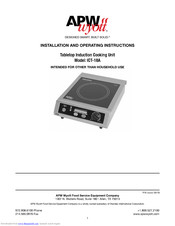 APW Wyott ICT-18A Installation & Operating Instructions Manual