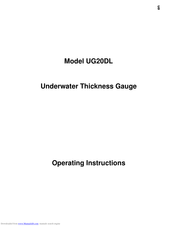 Elcometer UG20DL Operating Instructions Manual