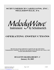 Schulmerich Carillons MelodyWave Operating Instructions Manual