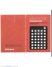 Dixons Prinztronic program Operation Manual