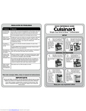 User manual Cuisinart One Cup Grind & Brew DGB1U (English - 21 pages)