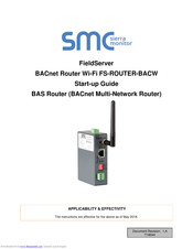 Sierra Monitor Corporation FieldServer BACnet Router Startup Manual