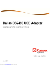 Cansec Dallas DS2490 Installation Instructions Manual