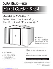 DuraMax DS108 Owner's Manual/ Instructions For Assembly
