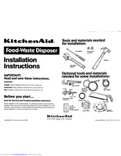 Kitchenaid KCDB150 Installation Instructions
