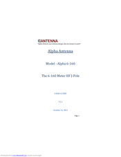 Alpha Antenna Alpha 6-160 User Manual