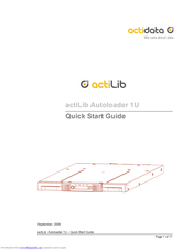 Actidata actiLib Autoloader 1U Quick Start Manuals