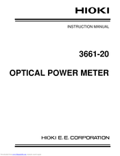 Hioki 3661-20 Instruction Manual