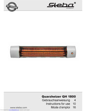 Steba QH 1800 Instructions For Use Manual