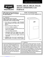 Bryant 350AAV User's Information Manual