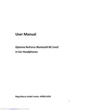 Optoma NuForce BE Live2 User Manual
