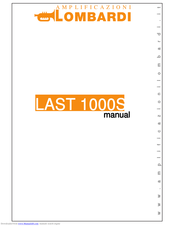 Lombardi LAST 1000S Manual