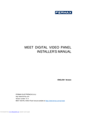 Fermax MEET DIGITAL VIDEO PANEL Installer Manual
