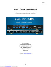 GeoBox G-403 Quick User Manual