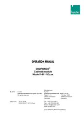 Burster Digiforce 9311-V2 Series Operation Manual