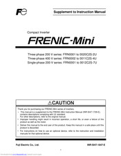 Fuji Electric Frenic-Mini Manuals | ManualsLib