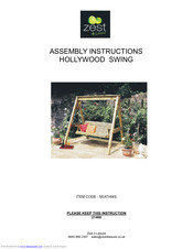 Zest 4 Leisure HOLLYWOOD SWING Assembly Instructions