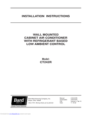 Bard CT242RA04 Installation Instructions Manual