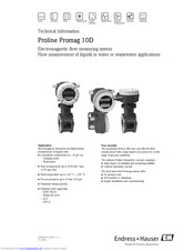 Endress+Hauser Proline Promag 10D Technical Information