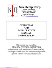 Scientemp 85-6.8A Operating And Installation Manual