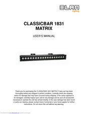ELAN Lighting CLASSICBAR 1831 MATRIX User Manual