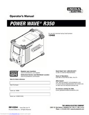 Lincoln Electric POWER WAVE R350 Operator's Manual