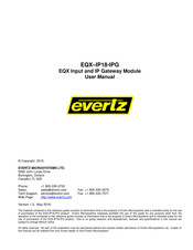 evertz EQX-IP18-IPG User Manual