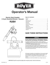 Rover R2BV Operator's Manual