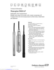 Endress+Hauser Waterpilot FMX167 Technical Information