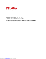 Ruijie Networks RG-S2910C-48GT2XS-HP-E Hardware  Installation And Reference Manual