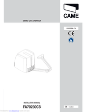 CAME FA70230CB Installation Manual